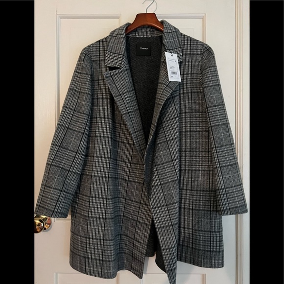Theory Clairene Weston Plaid Wool/Cashmere Jacket - Picture 7 of 9